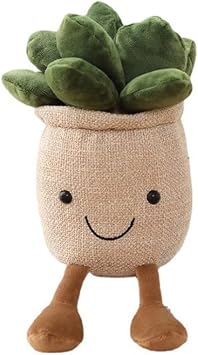 NatureMan Stuffed Plants Succulent Plush, Soft Fluffy Toy Succulent Plants Friend Throw Pillow,Succulents Plushies Pillow Toy Room Khaki