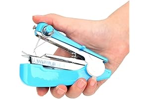 Blue Handheld Sewing Machine: Portable Mini Manual Sewing Miracle