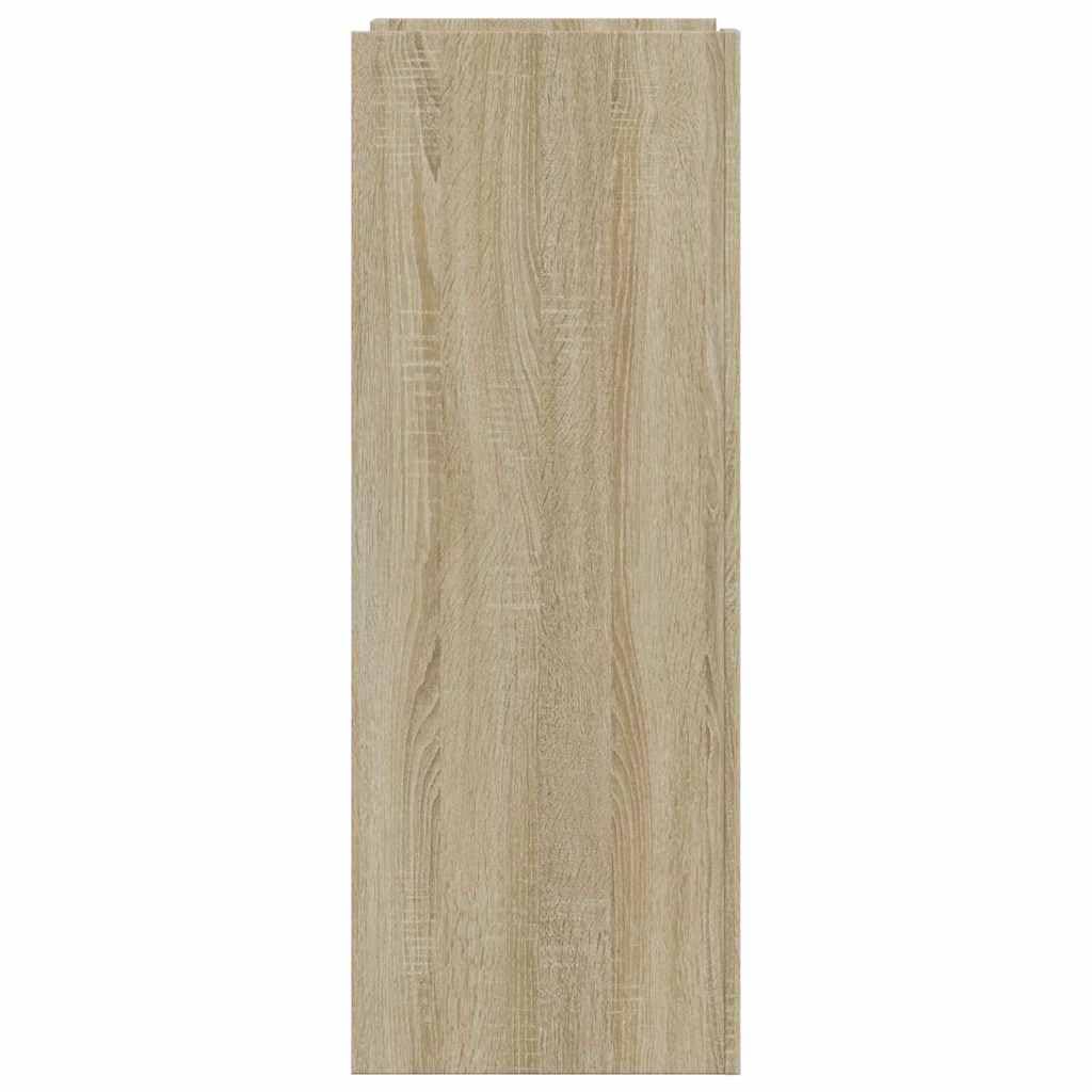 Szafka na buty dąb Sonoma z materiału drewnopochodnego 74,5 x 37,5 x 100 cm z miejscem do przechowywania, porządkiem i organizerem, wąska, wysoka, do przedpokoju, sypialni, zamkniętej półki