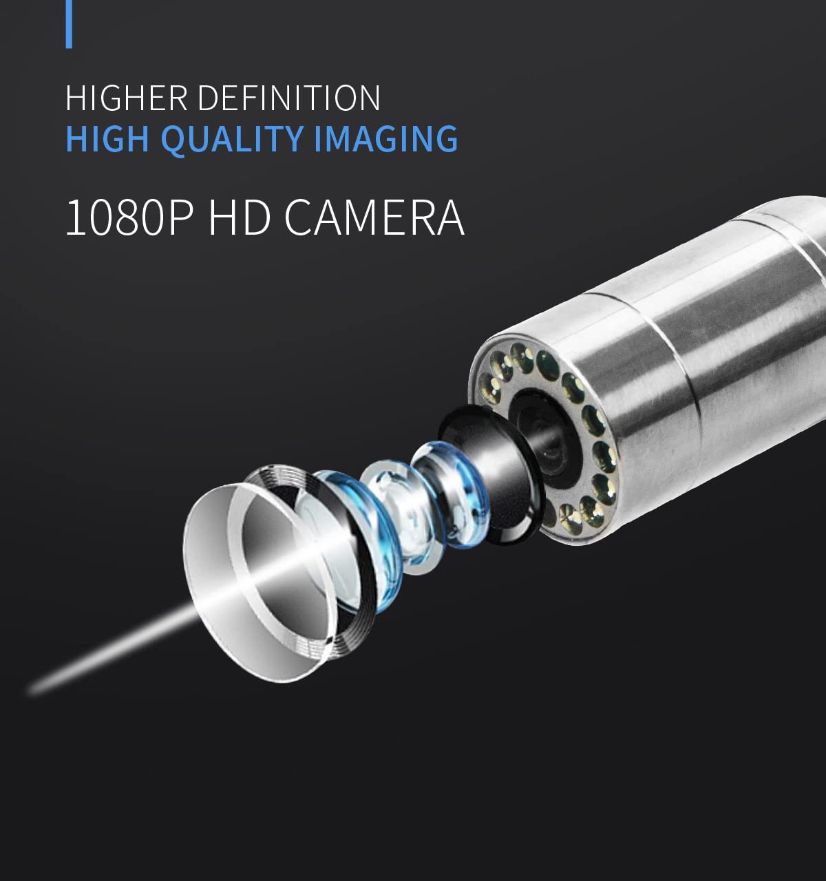 Cámara de alcantarillado, cámara de tubo SYANSPAN con pantalla LCD de 4.3 "1000TVL 164FT Cable de serpiente Industrial 17MM Boroscopio Sistema de cámara de inspección IP68 (50M)