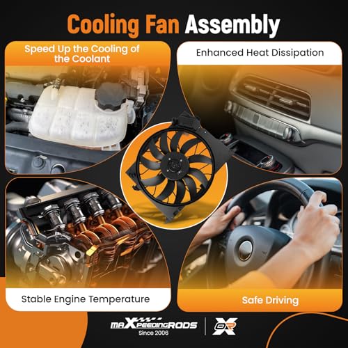 Image of maXpeedingrods Engine Radiator Cooling Fan Assembly for Mercedes-Benz CL550 2011-2014, CL600 2007-2014, CL63 CL65 2008-2014, E320 E63 S350 S550 S600 S63 S65 Replacement 2115000493 A2115001893