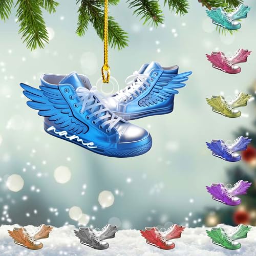 Personalized Running Christmas Ornament 2025, Custom Track and Field Marathon Runner Ornaments, Jogging Shoes Xmas Tree Decoration, Fitness Ornament, Gifts for Joggers, Runners & Athletes (Run9)
