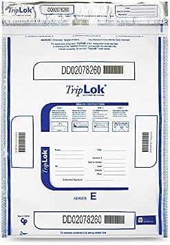 ControlTek TripLOK Tamper-Evident Deposit Bags, Clear, 15 x 20, 50 Bags | Model 585048, Cash Handling & Valuables, Moisture, Heat & Cold Sensitive Ink, Tear-off Receipt, Large Barcodes