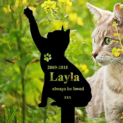 Gerryed Cat Memorial Sign Cat Memorial Stake Cat Memorial Grave Stake Personalized Outdoor Cat Burial Stake Cat Loss Gift 12inch