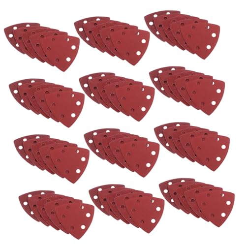 SOLUSTRE 100pcs Triangle Litter Box Sanding Disc Orbital Sander Pads Rotary Automotive Machine Disc Sander Oscillating Tool Sandpaper Sanding Pads Disk Sandbox Point Discs Aluminum Oxide