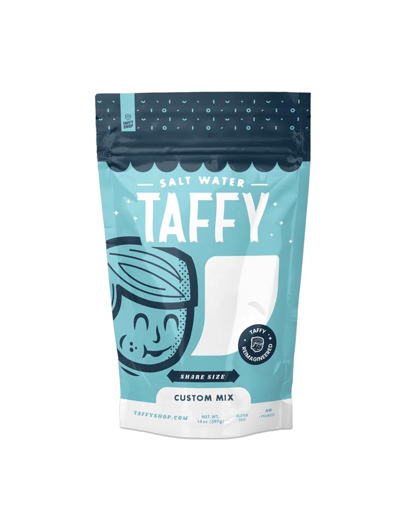 Taffy Shop Create a 14 ounce bag of Assorted Saltwater Taffy-Choose up to 3 Flavors of Gourmet Salt Water Taffy's (World's Best Taffy_ Share (14oz) Bag