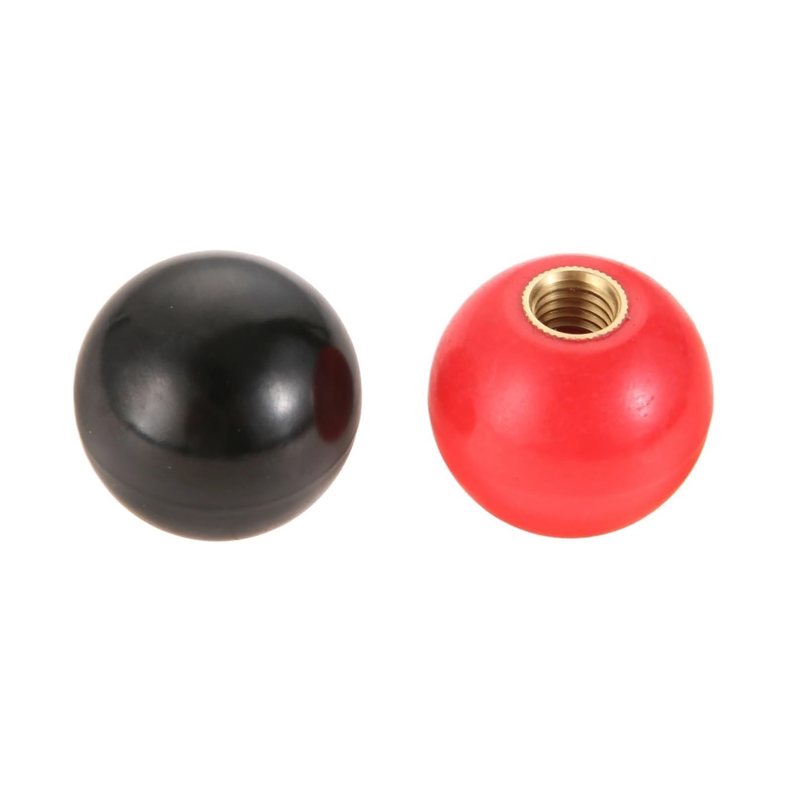 Taronix M5x20mm(Black) 2Pcs Bakelite Round Ball Knob 2Pcs M4/M5/M6 Thread Bakelite Ball Knob Clamping Nuts Copper Core Handle Plastic Red/Black For Machinery Equipment Valve Machine(M5x20mm(Black) 2Pcs)