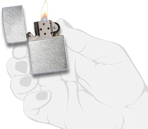 Vista 7 de Zippo Encendedor - Encendedor personalizado cromado a prueba de viento personalizado grabado (cromo cepillado) #200