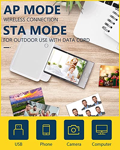 Hprt Photo Printer 4X6'', Wireless Portable Mini Printer Prints Color Photos, Compatible With Ios&Android, Bluetooth&Wifi, Usb Connect Devices, Ar Technology #TOP1