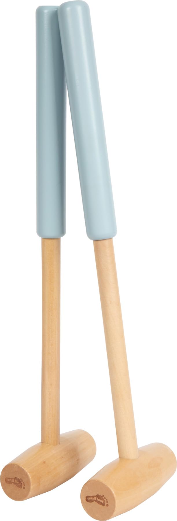 small Foot Krocket „Garden Buddies“ aus Holz, Robustes Outdoor-Spiel mit niedlichen Tiermotiven, für Kinder ab 3 Jahren, 12646, Blau und Gelb