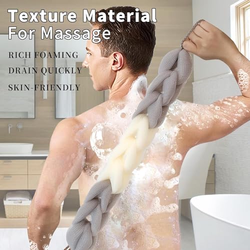 INSIME Body back scrubber for bathing for men & women | Long stretch Loofah back scrubbing body scrubber for bathing | Soft Exfoliating sponge body wash scrubber | Shower Scrub bath accessories for women & men - Image 5