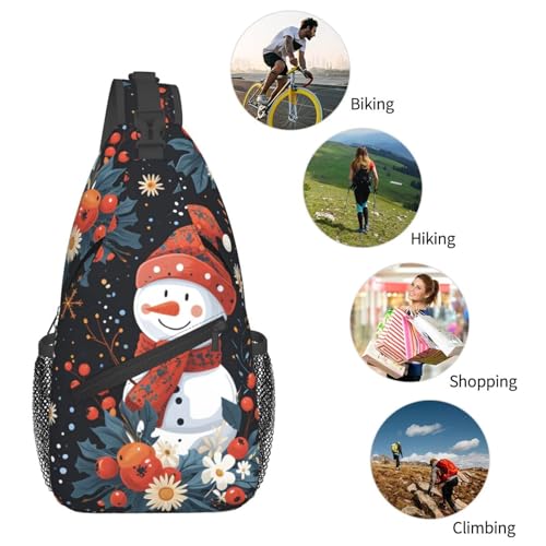 Bolso bandolera unisex con diseño navideño de muñeco de nieve miniatura 6