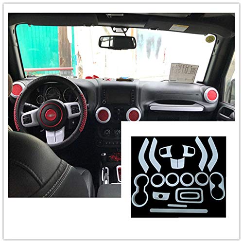 JIADING18pcs White Car Interior Decor Trim Kit Door Handle Cover Decorative Strips for Jeep Wrangler 2011-2018