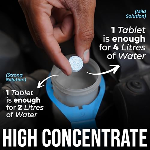 Image of CAR101 Windshield Washer Tablets - 25Pcs | Car Accessories | Automotive Glass Wiper Cleaning Tablets | Concentrated Glass Cleaning | Bug & Dirt Remover, Eco-Friendly Washer Fluid Substitute