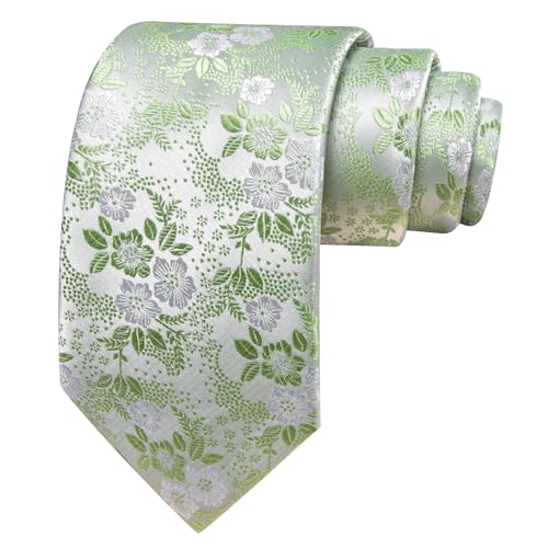 Image of Barry.Wang Men Tie Set Floral Paisley Silk Necktie Pocket Square Cufflinks Formal Wedding Party Business