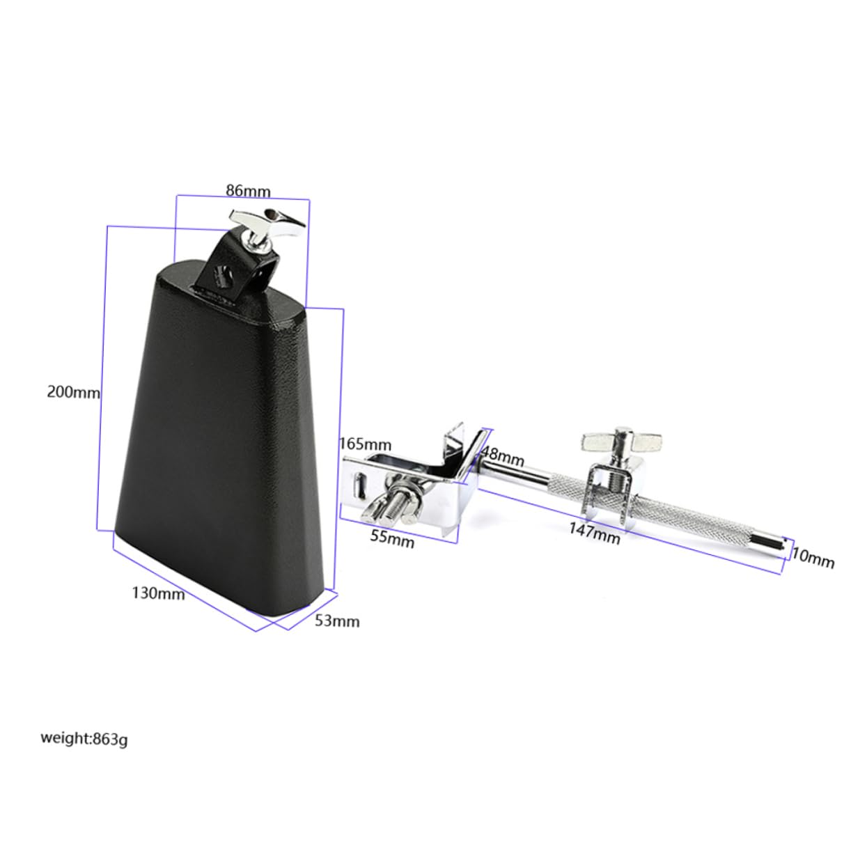 ULDIGI Enhance Your Drum Set Loud Sound Tone Cowbell Made of Materials Smooth Surface Suitable Occasion