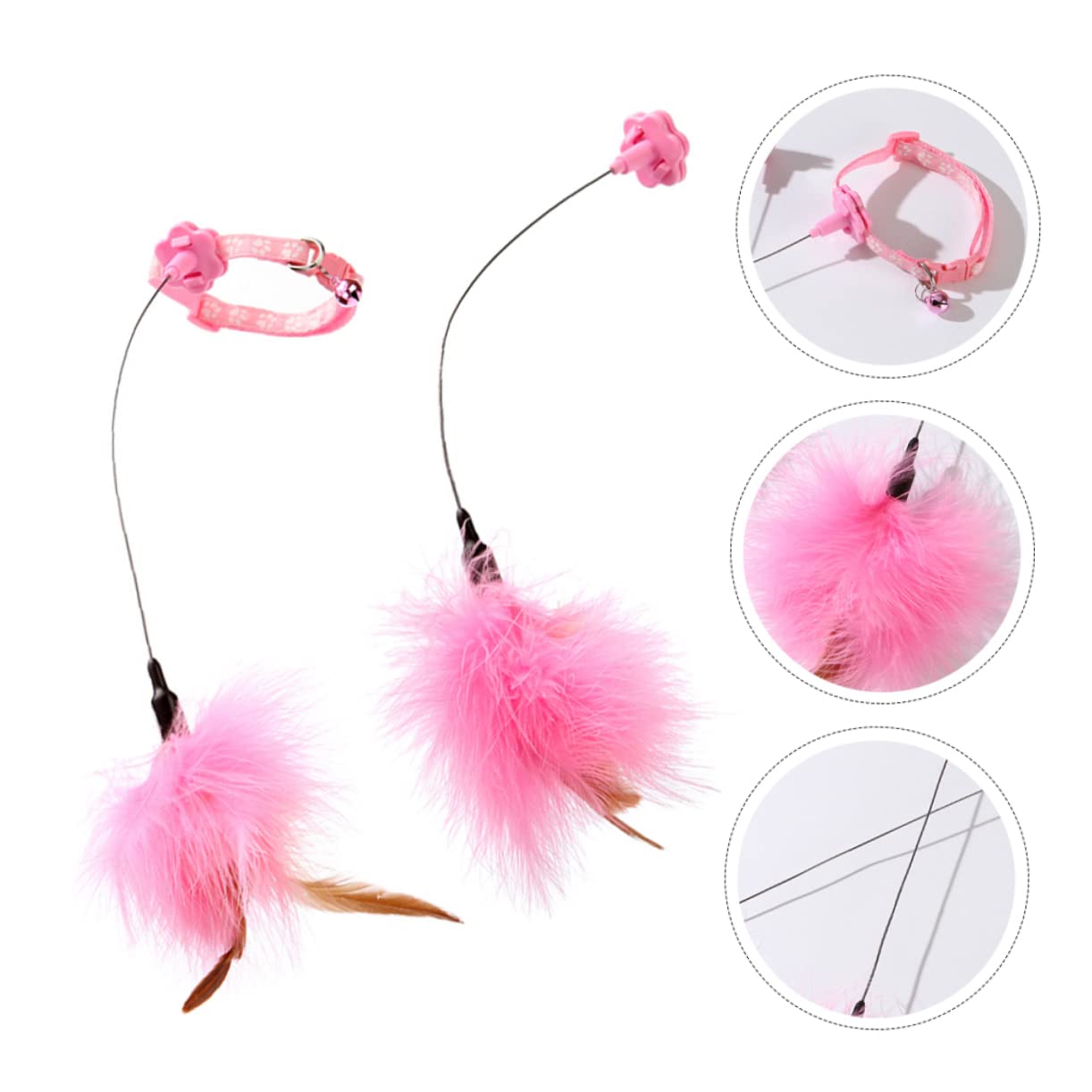 2pièces Jouet Interactif pour Chat Bâtonnets à Taquiner Amusants Jouets Éveil pour Chatons Accessoires Légers Et Portables