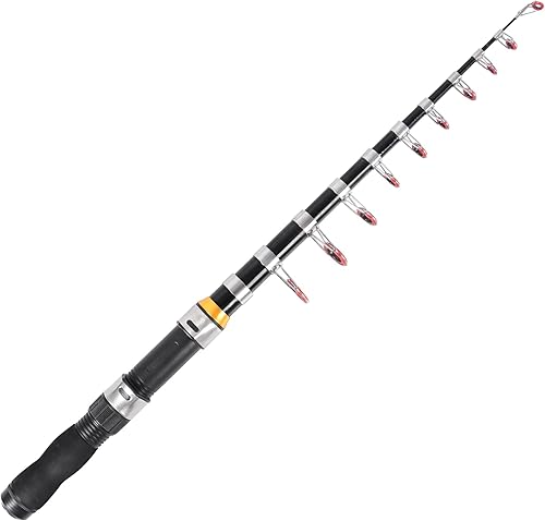 Miniatura 5 de Caña de pescar telescópica plegable extensible para agua salada y agua dulce, diseño ligero y compacto