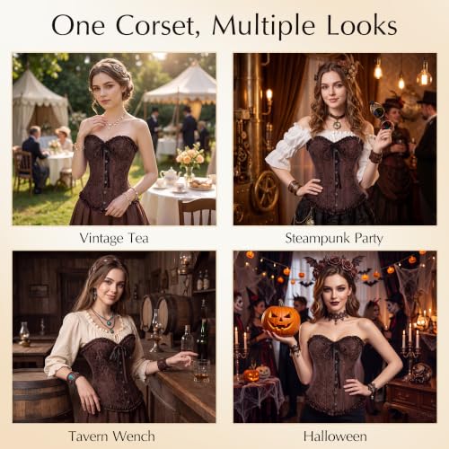 Image of frawirshau Women's Overbust Costume Corset Renaissance Victorian