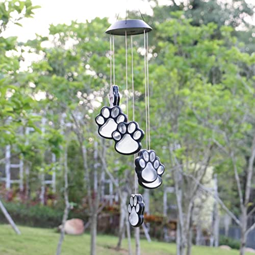 Campanas de viento solares para iluminar patios oscuros sin cables 5