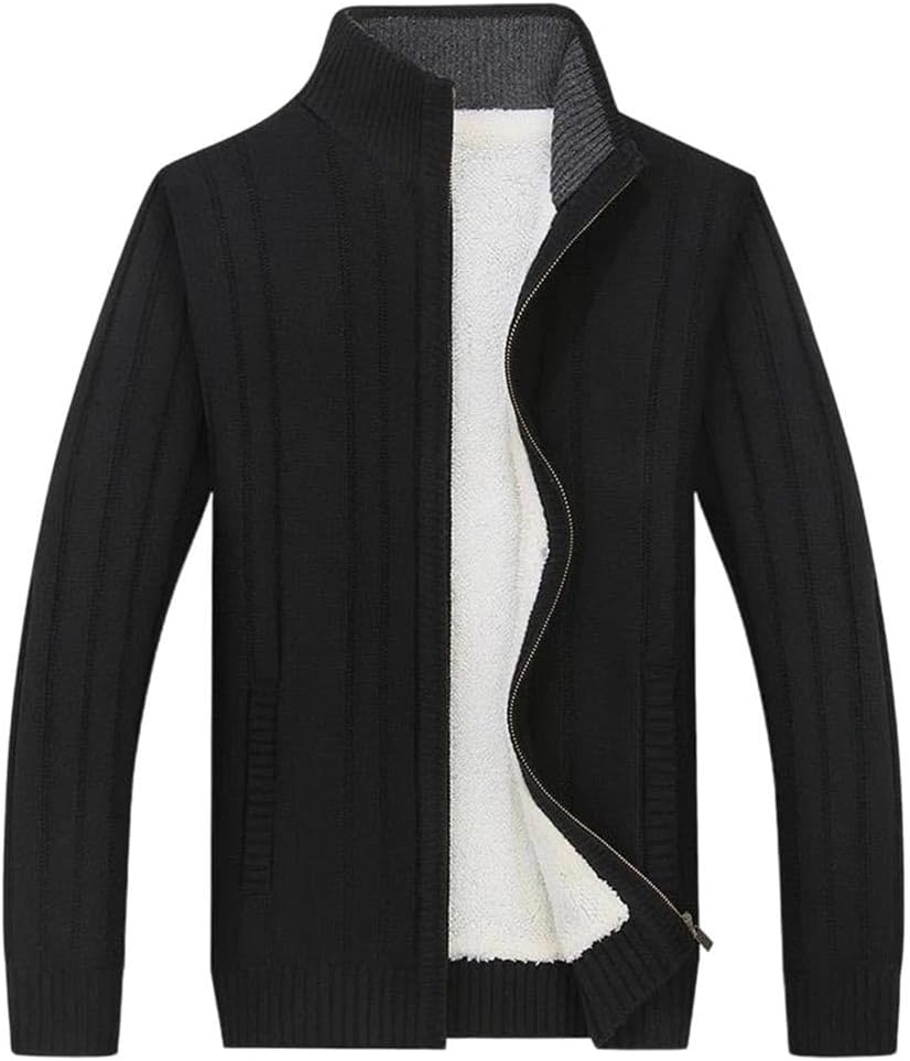 Men Thick Wool Cardigan Men Fall Winter Fashion Fleece Sweater Male Knitwear