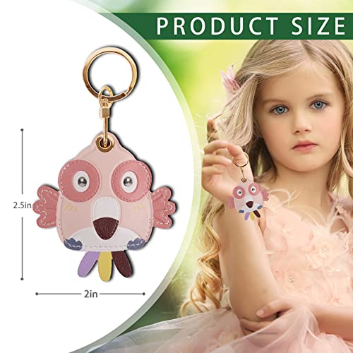 Image of Leather Keychain Case Holder Compatible with Apple AirTag, GPS Airtag Keychain Finder Tracker with Key Ring, Anti-Scratch Protective Air Tag Cover | Leather