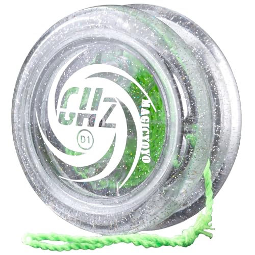 MAGICYOYO JoJo D1 GHZ, Reaktionsfähiges JoJo für Kinder, Verbessertes 2A Looping Yoyo, Kristallklare Erscheinung mit Laserpulver-Technologie, Enthält 5 JoJo Schnüre für Anfänger