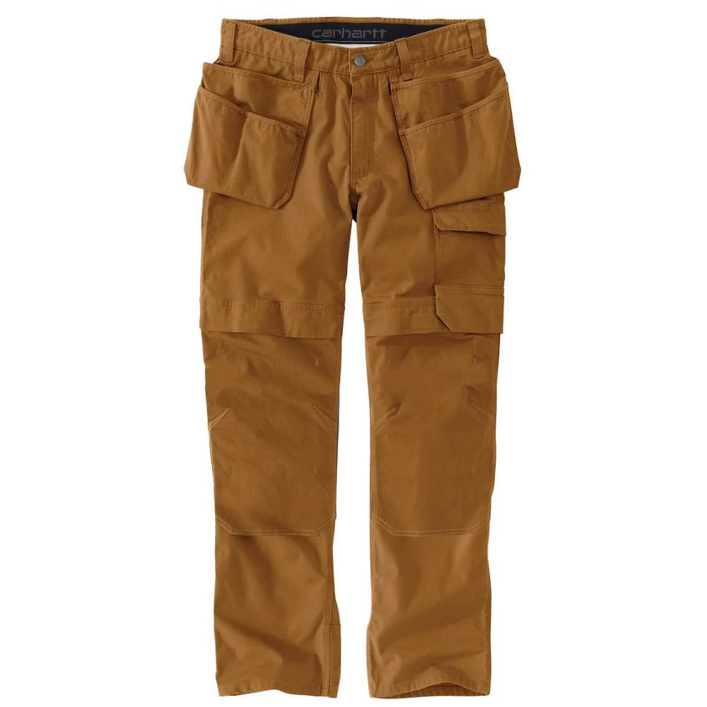 Carhartt Men's Brown 105070 Relaxed Straight Steel Rugged Flex Ripstop Holster Pocket Cargo Trousers