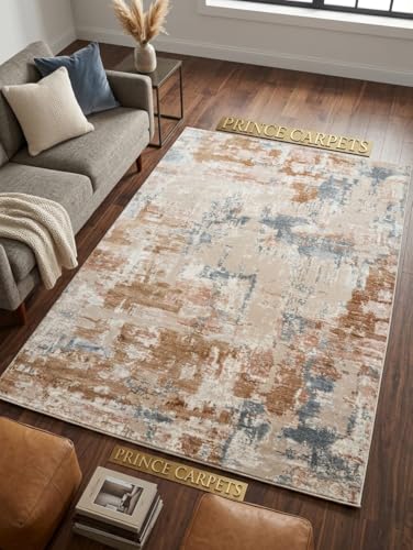 Image of 2x5 Feet (60x150 CM) Carpet for Bedroom Living Room & Hall - Ivory Multi Spiral Modern Abstract Geometric Silk-Touch Luxury Hotel-Style Washable Anti-Skid Turkish Area Rug