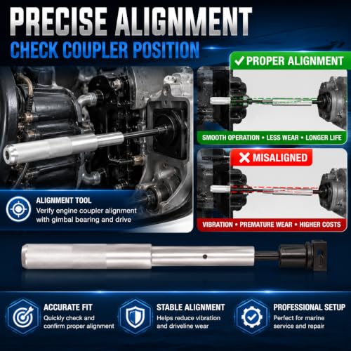 Image of Alignment Tool Gimbal Bearing Installer Puller Set Engine Alignment for Alpha, Alpha 1, MR, Bravo, OMC, and Volvo