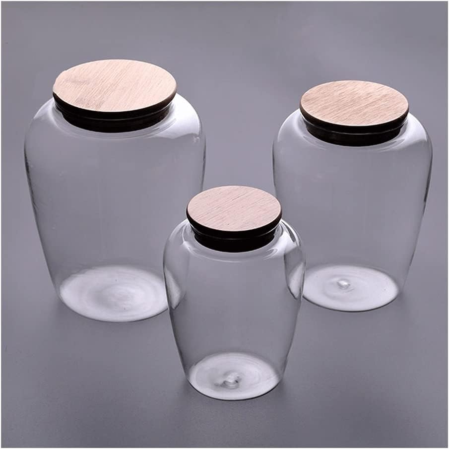 Kitchen Jars for Counter Oval Glass Coffee Tea Canister Airtight Sotrage Jar Canister Food Storage Jars with Lid for Cookies，Candy，3 Piece Canister Set
