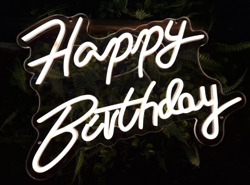 Cartel led decoración exterior Happy Birthday 42 x 28 cm