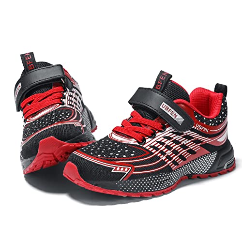 Ubfen Kids Sneakers Boys Girls Tennis Shoes For Running Athletic Walking Gym Sports Lightweight Breathable B Red #TOP1