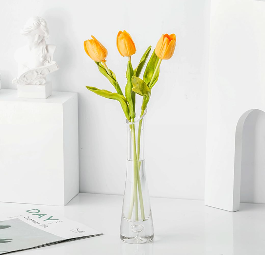 Vazen - Bruine glazen vaas met facet ovaal - De Flower Club