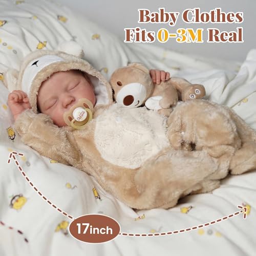 BABESIDE Lifelike Reborn Baby Dolls Boy - 17-Inch Baby Soft Body Realistic-Newborn Baby Doll Silicone Full Body Vinyl Real Life Baby Dolls with Toy Accessories for Kids Age 3+ by BABESIDE - Image 8