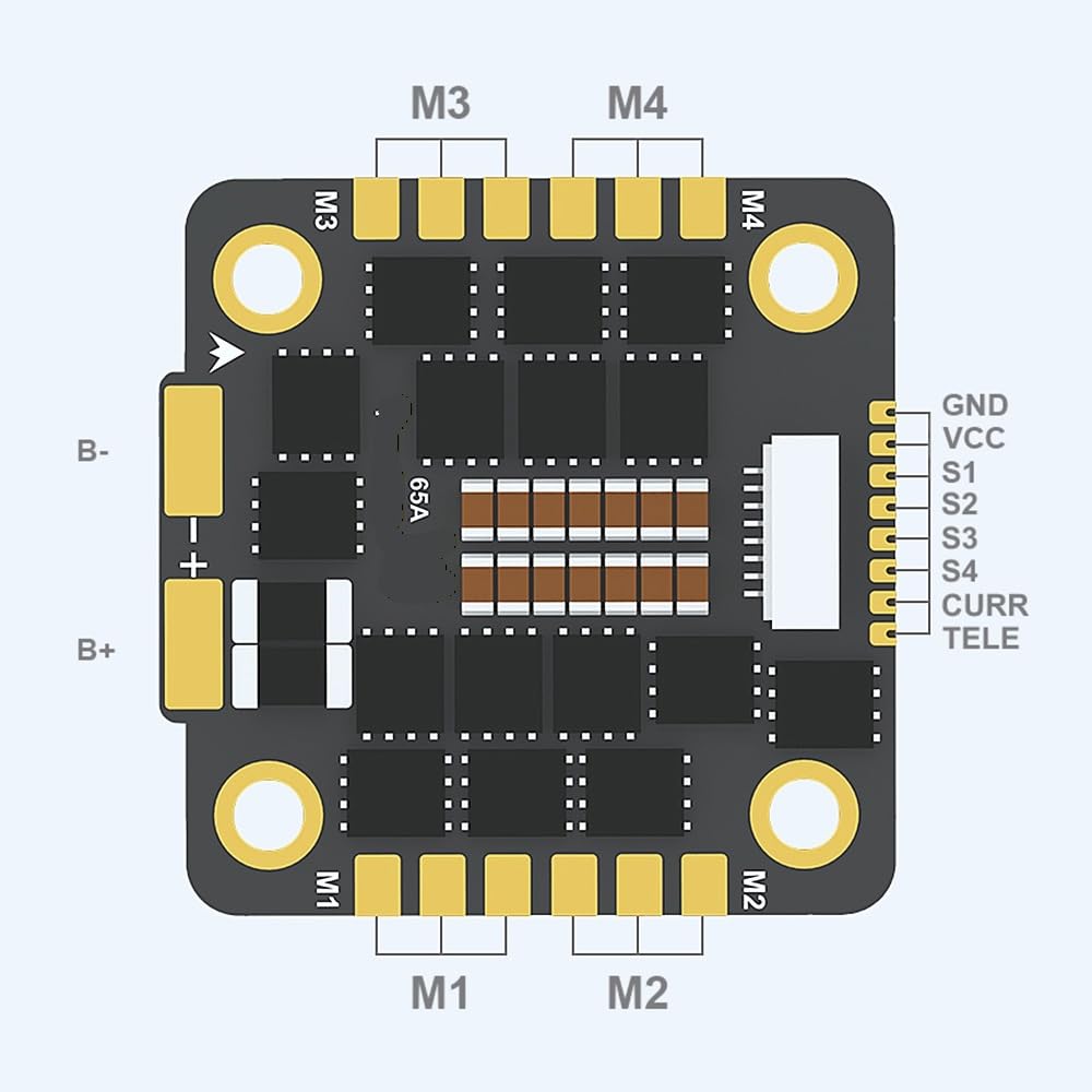 4w1 3-8S Lipo sygnał wejściowy DShot 150 300 600 1200 MultiShot OneShot pasuje do RC FPV Drone F4 128K 65A ESC BLHeli32