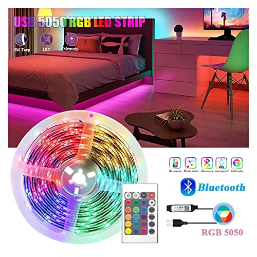 Tira de luz LED RGB 5050 de 20 metros con control Bluetooth e iluminación flexible USB de 5V 2