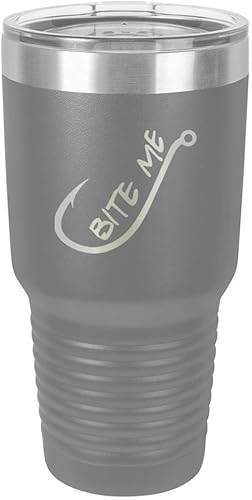Miniatura 12 de BITE ME Vaso negro de 30 onzas con popote y tapa superior deslizante Taza de viaje de acero inoxidable Comparar con Yeti Rambler