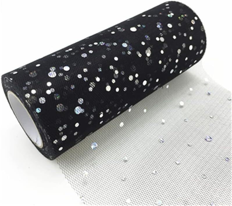 Rotolo di tessuto in tulle con paillettes glitterate per lavori fai da te, decorazioni per matrimoni, feste di compleanno, materiale versatile per tutù per progetti creativi