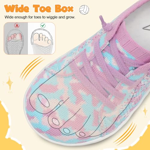Image of LeIsfIt Toddler Shoes Girls Boys Wide Shoes Kids Zero Drop Minimalist Sneakers Barefoot Slip on Tennis Sneakers