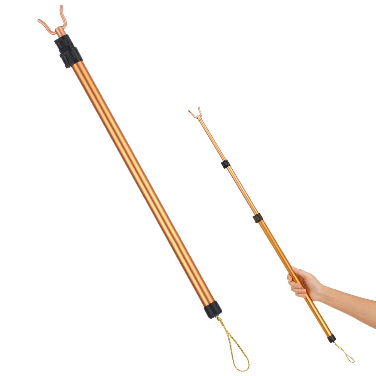 Angoily 1 pieza de extensión para aleación de gancho, barra larga extensible, gancho resistente profesional pastor tensión de herramienta de barra telescópica