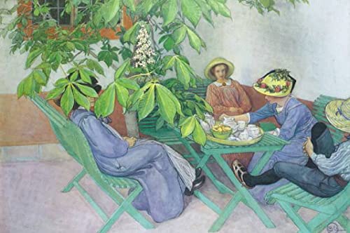 Affiche Artistique Sous le marronnier de Carl Larsson Impression Haute Définition 60x90