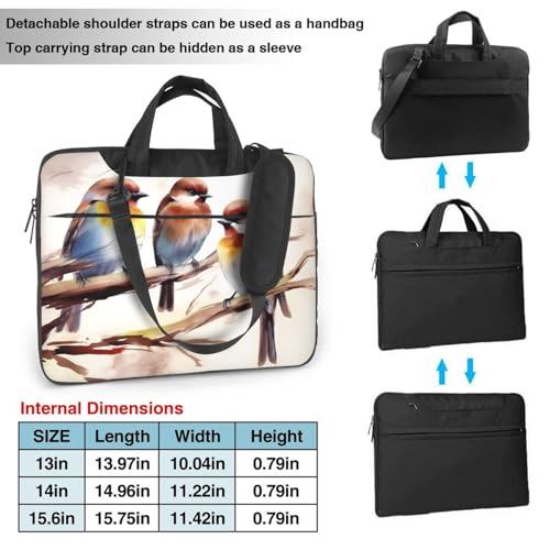 Maletín para portátil unisex con diseño de aves miniatura 4