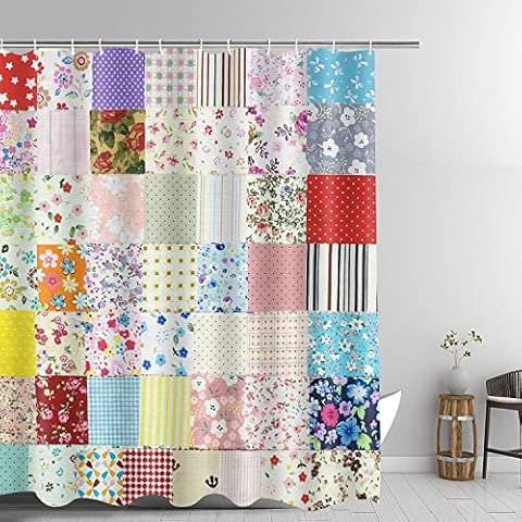 GURETER Floral Shower Curtain Set, 71x72in Cover