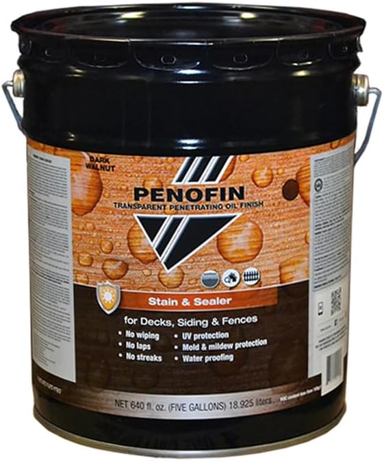 Penofin 5 Gallon Stain and Sealer Tranparent Penetrating Oil Finish - Redwood