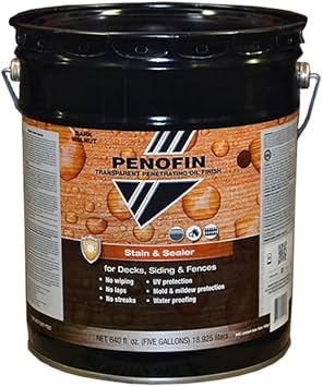 Penofin 5 Gallon Stain and Sealer Tranparent Penetrating Oil Finish - Dark Walnut