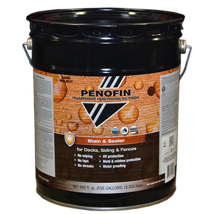 Image of Penofin 5 Gallon Stain and Sealer Tranparent Penetrating Oil Finish - Dark Walnut