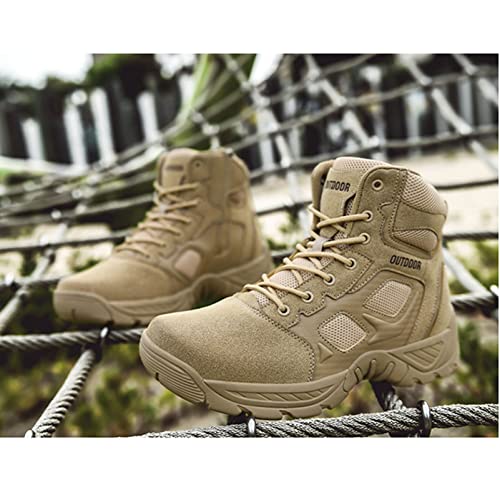 Men's Hiking Boots Lightweight Mid Ankle Trekking Outdoor Non-slip Tactical Combat Boots4