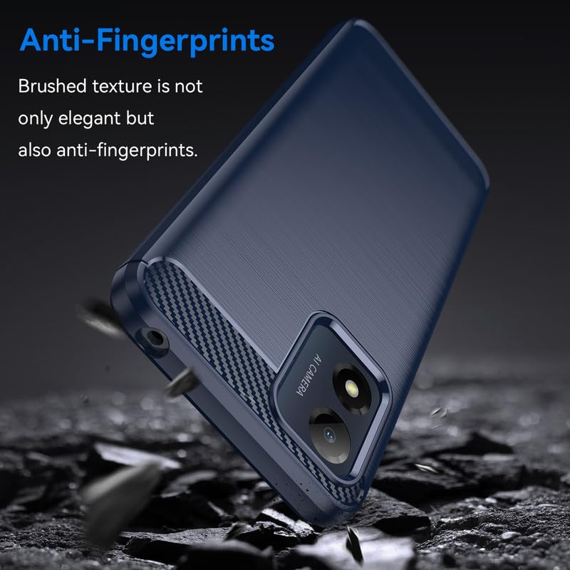 Image of Hybrid Carbon Fiber Back Case for Moto E13 (Blue)