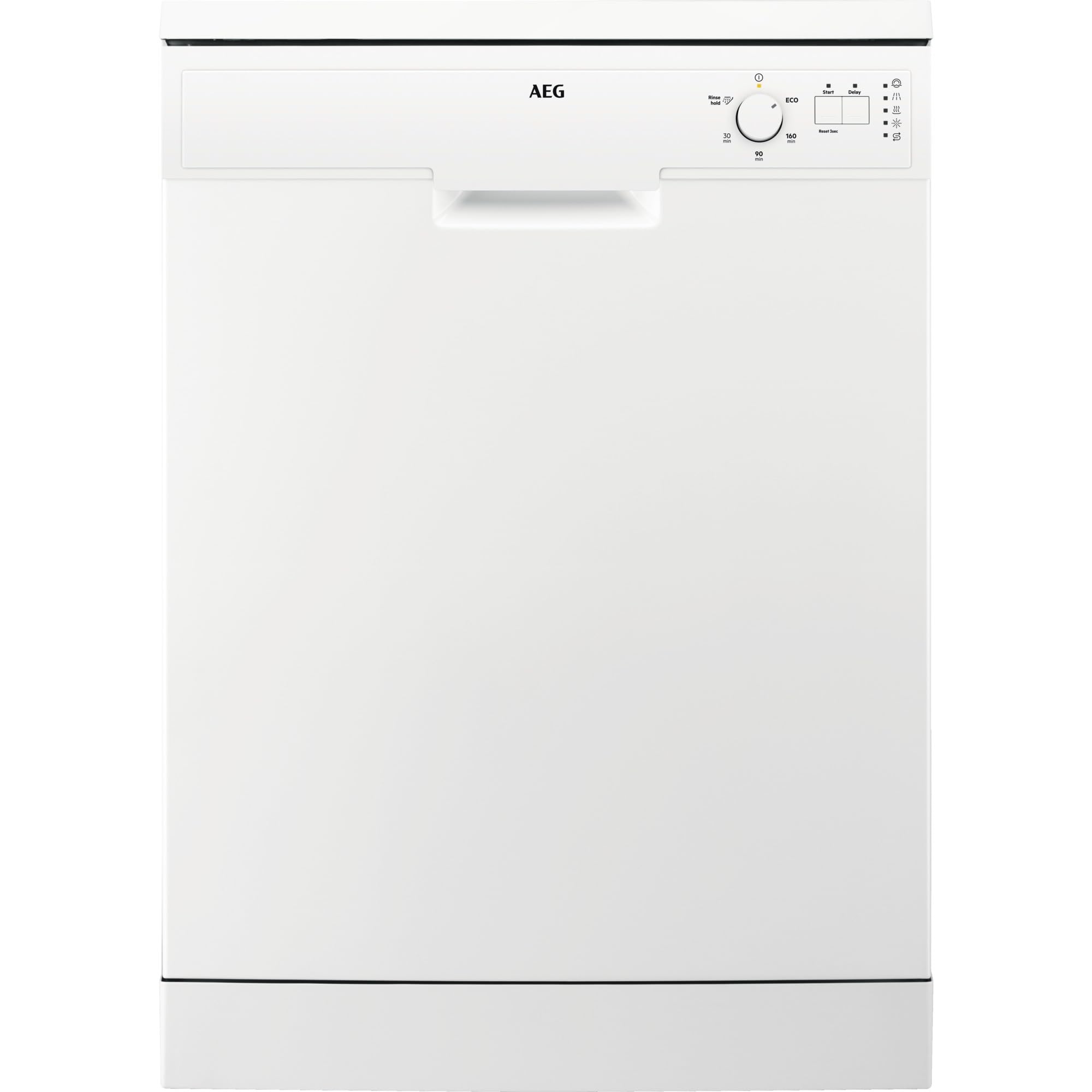 AEG - FFX52607ZW - Dishwasher 5000, Freestanding Dishwasher with AirDry Technology, Delivers Up To 3x Better Drying Performance, 13 Settings, Quik Program, 48 dB, 60cm, White, Class E